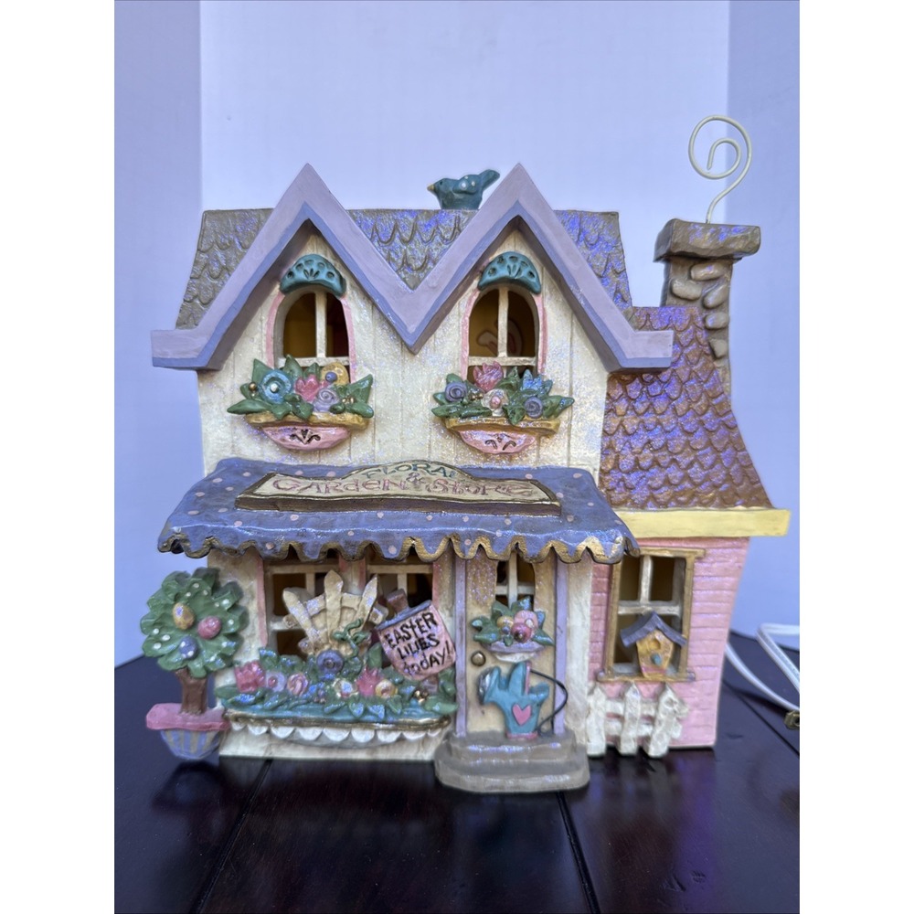 Kurt‎ Adler Spring Floral Garden Store Easter Lighted House Home Decor READ - Picture 2 of 16